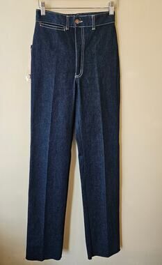 VTG 70s Marc-Phillipe Women's Jeans, Size 0 Dark Wash Wide Leg Disco Embroidered